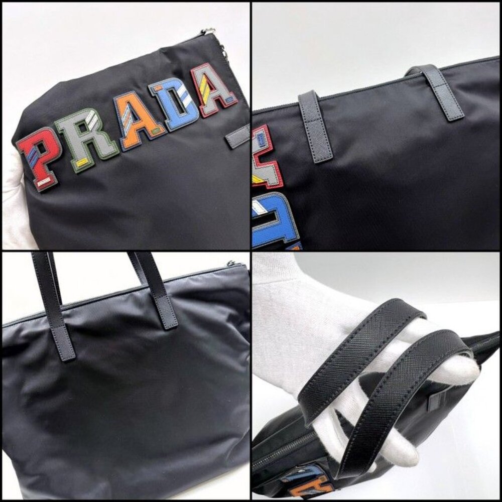 Prada Tessuto Tote Black Nylon Calf Leather - Picture 5 of 9